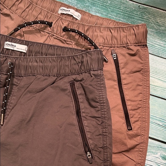 Sonoma Comfort Zone Men's Dark and Light Brown Athletic Shorts. Two Pairs - Picture 3 of 4